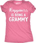 Womens Happiness is Being a Grammy Funny T Shirt Gift Grandmother for Grandma Funny Womens T Shirts Mother's Day T Shirt for Women Funny Grandma T Shirt Pink L