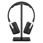 Headphone Stand Headset Holder New Bee Earphone Stand with Aluminum Supporting Bar Flexible Headrest ABS Solid Base for All Headphones Size (Black)