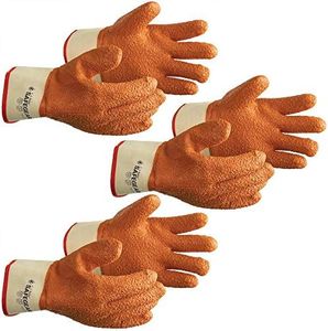 SAFEGEAR PVC Vinyl Work Gloves X-Large, 3 Pairs - EN388 Cut-Resistant Orange Textured Gloves for Men and Women, Oil & Grease Resistance - J. J. Keller