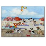 Renditions Gallery Beach Bark Park II Sally Swatland Gallery Wrapped Canvas Dog Wall Art, 24x32