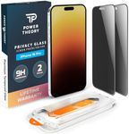 Power Theory compatible with iPhone 16 Pro Privacy Screen Protector Shatterproof Tempered Glass, 2 Pack, Easy installation, Anti-Spy, Bubble Free, Case Friendly, Anti-Scratch, Anti-Smudge