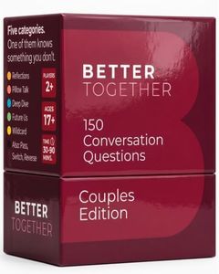 BETTER TOGETHER Honest Conversation Starter Couple Games - 100 Romantic & Deep Couple Questions Card Games - Relationship Cards for Couples Date Night Game Ideas Stocking Stuffer Ideas for Him Her