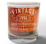 Vintage 1996 Etched 11oz Whiskey Glass - 28th Birthday Gifts for Men - Cheers to 28 Years Old - 28th Birthday Decorations for him - Best Engraved Bourbon Gift Ideas for Men - Dad Grandpa 2.0