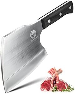 ZENG JIA DAO Big Bone Cutting Cleaver Knife - Super Heavy Duty Meat Axe Cleaver- Butcher Knife - Forged HC Steel - Black Pakka Wood Handle - Restaurant Farm Slaughterhouse Gift