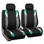 FH Group Front Set Cloth Car Seat Covers for Low Back Car Seats with Removable Headrest, Universal Fit, Airbag Compatible, Seat Cover for SUV, Sedan, Van, Mint