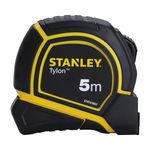 STANLEY STHT43067-12 5 Meter Tylon Measurement Tape in Rugged Rubber Case for Precise & Accurate Measurements with Anti-Slip Properties for Home, DIY, Industrial & Professional Use, YELLOW & BLACK