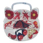 SYGA Infant Children Girl Headwear Gift Cat Shaped Box Set Hairpin Princess Kids Flower Bow Knot Hair Clips Hair Accessories (Ear Red)