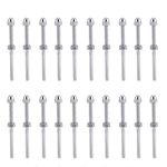 End Fitting Terminal, 20 Pcs Stainless Steel Deck Cable Railing Kit of Cable Threaded Terminal Tension Stud Ends for 1/8inch Cable Railing Kit Rigging Systems Hand Swage Decking Hardware