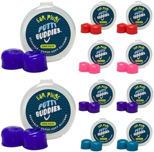 Earvolution Original Putty Buddies Ear Plugs for Swimming - Invented by an Ear Physician - Moldable, Premium Silicone Ear Plugs - One Size - Waterproof - Made in The USA - 10 Pack - Assorted