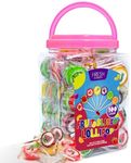 Fresh Finest Bulk Fruit Slices Lollipops - 100 Individually Wrapped Lollipops (1000g). Assorted Fruit Flavors.