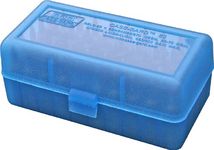 MTM 50 Round Flip-Top Rifle Ammo Box WSSM, 500 S&W (Clear Blue)