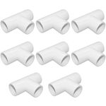 ANPTGHT 1/2 Inch Tee PVC Fitting 3 Way Connector, Furniture Grade Corner Fittings for DIY Building Furniture Greenhouse Shed Pipe Fittings Tent Connection (Pack of 8)