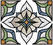 InHome NH2415 Blue Alden Stained Glass Decal, Green