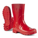 JUJU Wellies for Women | Waterproof Short Ladies Wellies | Red | UK Size 5 | Womens Calf Welly | PVC Rubber Boots | Comfy and Stylish Fit