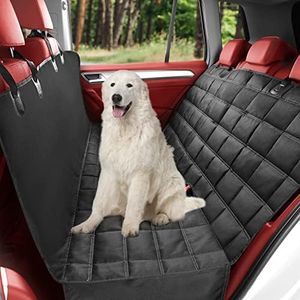 4-in-1 Coprisedile Auto per Cani, Coprisedile Auto per Cani Universal e 100% Impermeabile, Coprisedili Posteriore per Cani Antigraffio e Antiscivolo, Telo Auto per Cani di Amaca, SUV, Tronco
