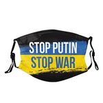 Hdadwy No War Ukraine Flag Face Mask Unisex Reusable Adjustable with 2 Filters Ukrainian Anti-war Russia Balaclavas