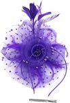 Malaxlx Purple Fascinators Hat for 