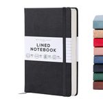 Beechmore Books Lined Journal Notebook, 5.8 x 8.3 inch, A5 160 Lined Pages, Hardcover Leather Journals for Women, Men, Writing and Notebooks for Work - 120 GSM Thick Paper, Gifts Box Included