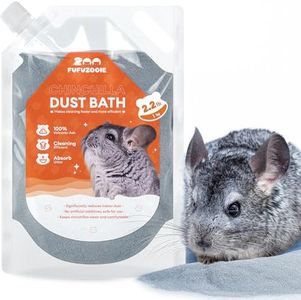 FUFUZOOIE Chinchilla Dust Bath – Gentle Dusting Powder for Chinchillas, Hamsters, Gerbils & Small Pets – Natural Sand Bath for Healthy Fur – 35oz (Grey)