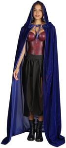 HOMELEX Black Witch Velvet Cloak Halloween Hooded Cape Queen King Robe Outfit Renaissance Medieval Costume