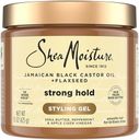 SheaMoisture Strong Hold Styling Gel+Flaxseed Jamaican Black Castor Oil Gives Controlled Style,AllDay Hold,Infused With Castor Seed Oil,SheaButter & Indulgent Scent ParabenFree AntiFrizz Hair Gel 15oz