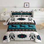 Horse Comforter Western Comforter Set Queen Size Boho Dreamcatcher Aztec Bedding Set for Boys Girls Kids Cowboy Cowgirl Farmhouse Bedroom Decor Southwestern Native American Tribal Inner Fill Quilt Set