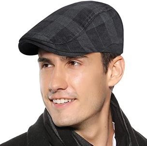 Aivtalk Men’s Newsboy Beret Cap Adjustable Cabbie Hat Driving Flat Ivy Cap, Cotton-1, One Size