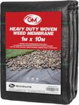 GroundMaster 1m x 10m Heavy-Duty Weed Control Membrane Woven Polypropylene Ground Cover Fabric for Gardens, Landscaping, Driveways and Patios - Easy Install Weed Membrane with Water Permeable Barrier