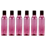 PEARLPET Cubic BPA-free Plastic Water Bottle Set of 6 Pcs, Each 1000ml, Wine