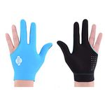 BEKZILY Billiard Gloves for Left/Right Hand (Blue Full Finger, Right Hand)