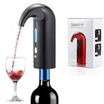 Electric Wine Aerator,Portable Pourer Instant Wine Decanter Dispenser Pump One-Touch Automatic USB Rechargeable for Red and White Wine(Black)