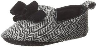 Luvable Friends Kids' Tweed Slipper, Gray/Black, Size 0-6 Months M US Infant US/US