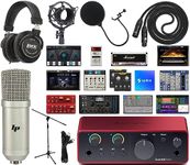 Focusrite Scarlett Solo 4th Gen 2x2 USB Audio Interface Full Studio Bundle with Exclusive Creative Music Production Software Kit