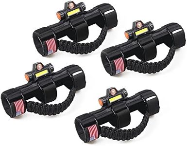 sukemichi Handles Grab Roll Bar Grab Handles with Light for Jeep Wrangler Accessories TJ JK JL YJ Unlimited Rubicon Sahara 2 Door 4 Door Jeep Gladiator JT, Rechargeable Dome Light, Black, 4 Pack