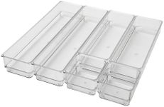 Martha Stewart Kerry Plastic Stackable Office Desk Drawer Organizers