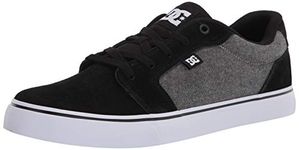 DC Men's Anvil Casual Skate Shoe, Black/Black/Dark Grey, 7