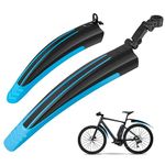 Ledeak Bike Mudguard Set, Portable Adjustable Road Mountain Bike Bicycle Cycling Tires Front and Rear Mud Guard Fenders for MTB Mountain Road Bike(Blue)