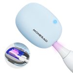 Toothbrush Sanitizer, MONESAO UVC Toothbrush Sterilizer Covers with Holder, Rechargeable Travel Home Toothbrush Cleaner Case for All Electric and Manual Toothbrushes (Blue)