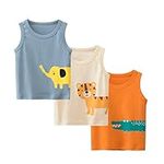 Boys Cotton Tank Vest Summer Undershirt 3 Pack Tiger Vest 6-7 Years