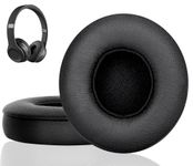 Link Dream Replacement Earpads for Beats Solo 2 Solo 3 - Replacement Ear Cushions Memory Foam Ear Pads Cushion Cover for Solo 2 & Solo 3 Wireless Headphones (Black)