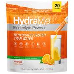 Hydralyte Effervescent Electrolytes Powder Sachets - 20 Flavoured Sticks - Rapid Rehydration - Prevent Dehydration - Achieve Optimal Hydration (20 Sachets, Orange)