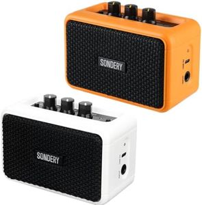 Sondery Mini Guitar Amp for Electric Guitars 5W Two Speakers Rechargeable Portable Pratice Small Amplifier with Overdrive/Clean Effects and Bluetooth