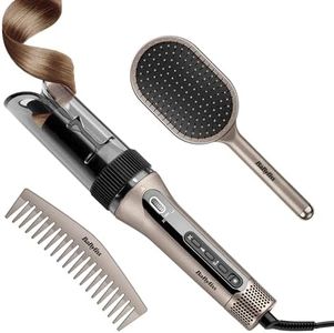 BaByliss Style Secret Air Auto Hair Curler & Waver – 25mm Curling Wand with Gentle Heat & Airflow, 48 Setting Combinations for Defined Curls, Beach Waves or Blowout Styles, Short or Long Hair C6686U