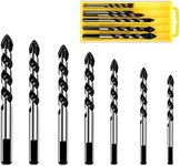 ZFYQ Drill Bits Set for Ceramic Tile, Porcelain, Brick, Glass, Plastic and Wood with Durable Storage Box, 7Pcs