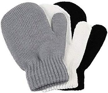 SATINIOR 3 Pairs Toddler Magic Stretch Mittens Little Girls Soft Knit Mitten Baby Boys Winter Knitted Gloves