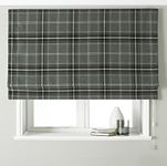 Riva Paoletti Aviemore Blackout Roman Blind - Grey - Heritage Tartan Check - Faux Wool Effect - Fittings Included - 100% Polyester - 153cm width x 137cm drop (60" x 54" inches)