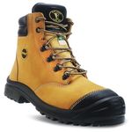 KPR Work Boots for Men CSA Approved Safety ESR Non Slip Waterproof 6" Composite Steel Toe Boots, Nubuck Wheat Men 10.5