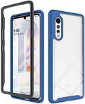 LG Velvet 5G Case, EabHulie Dual Layer Transparent Back Rugged Bumper No Slip Shockproof Full Body Protective Case Cover for LG Velvet 5G Navy