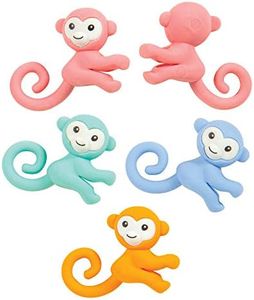 Raymond Geddes Monkey Pencil Top Erasers (Pack of 24)