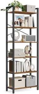 VASAGLE 6-Tier Tall Bookshelf, Large Bookcase with Steel Frame, Deep Book Shelf for Living Room, Home Office, Study, 11.8 x 26 x 73.2 Inches, Industrial Style, Rustic Brown and Black ULLS062B01